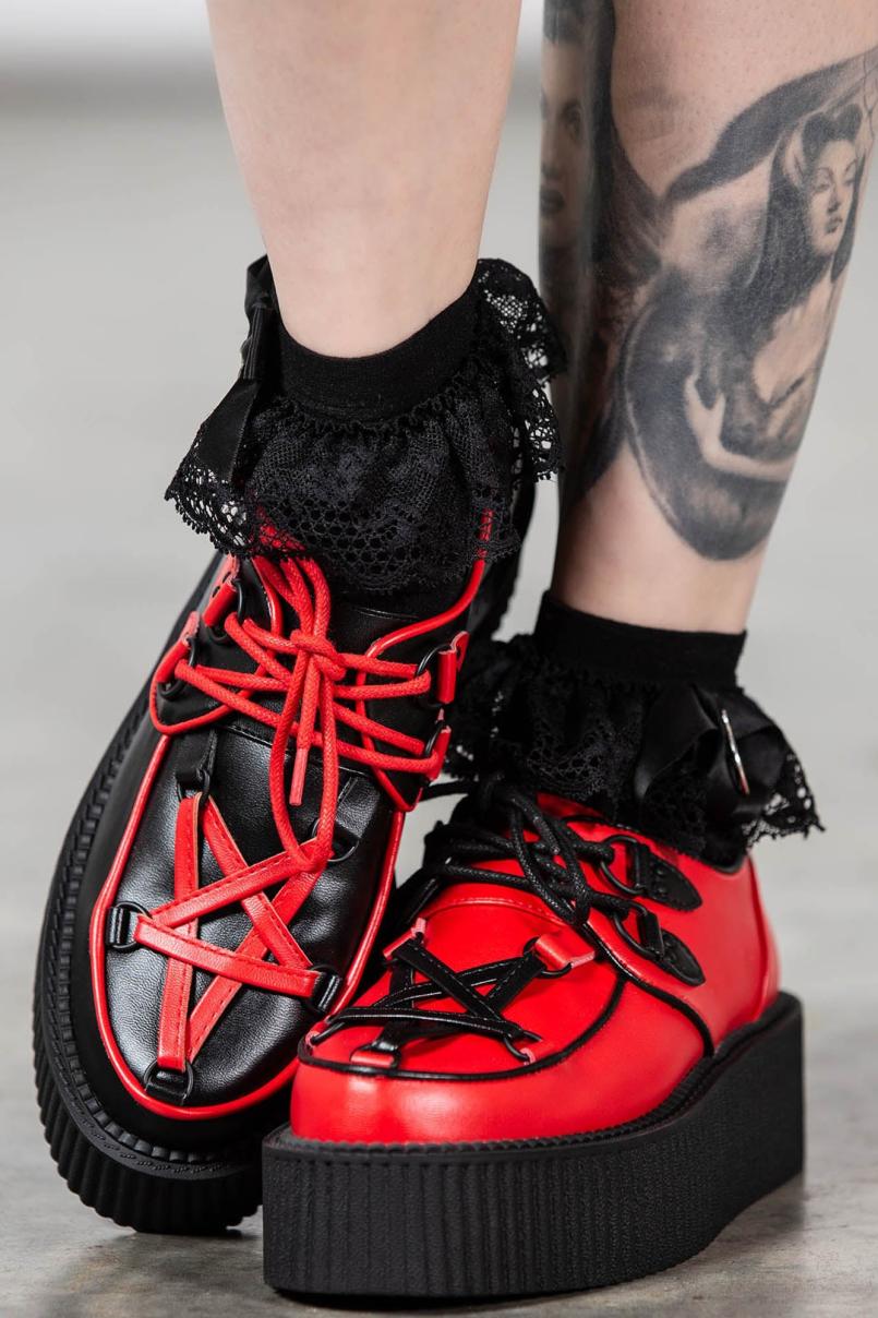 Women Creepers | Killstar Hexellent Creepers [BLACK/RED]
