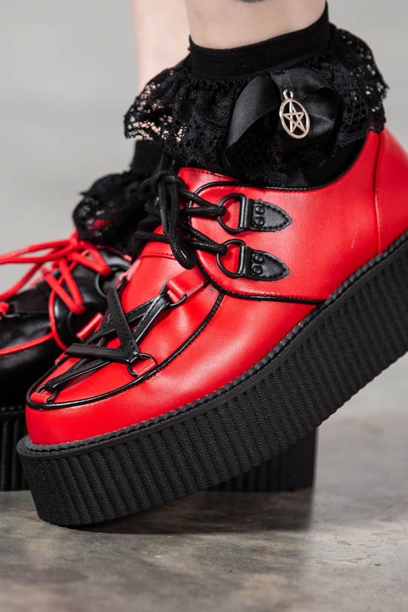 Women Creepers | Killstar Hexellent Creepers [BLACK/RED]