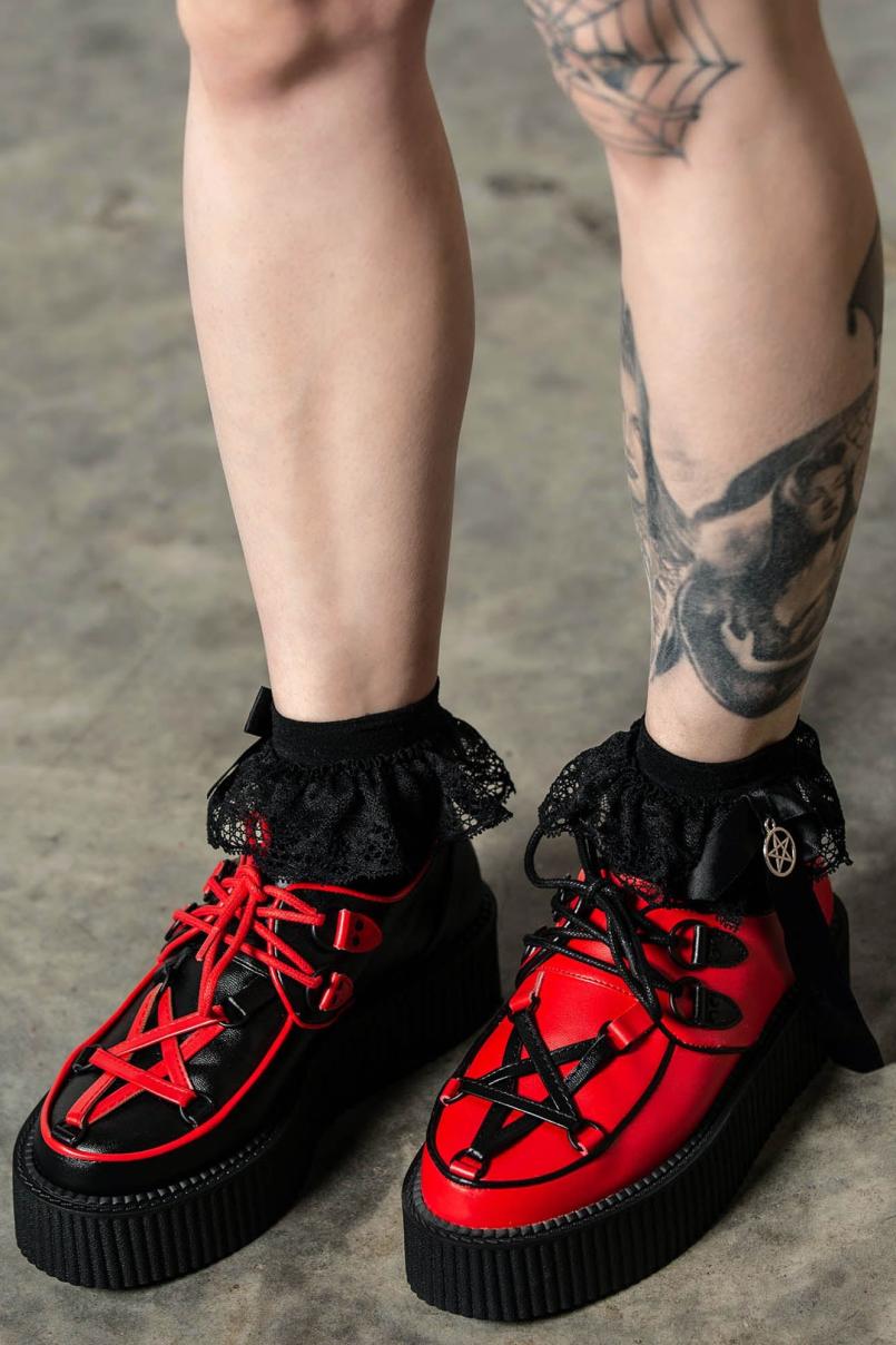 Women Creepers | Killstar Hexellent Creepers [BLACK/RED]