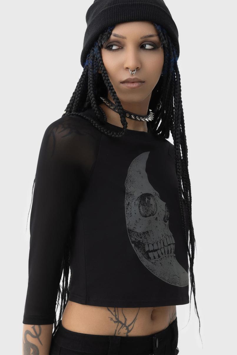 Women Crop | Killstar Crescent Doom Top