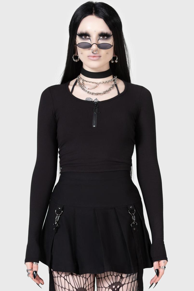 Women Crop | Killstar Lune Sting Ribbed Top
