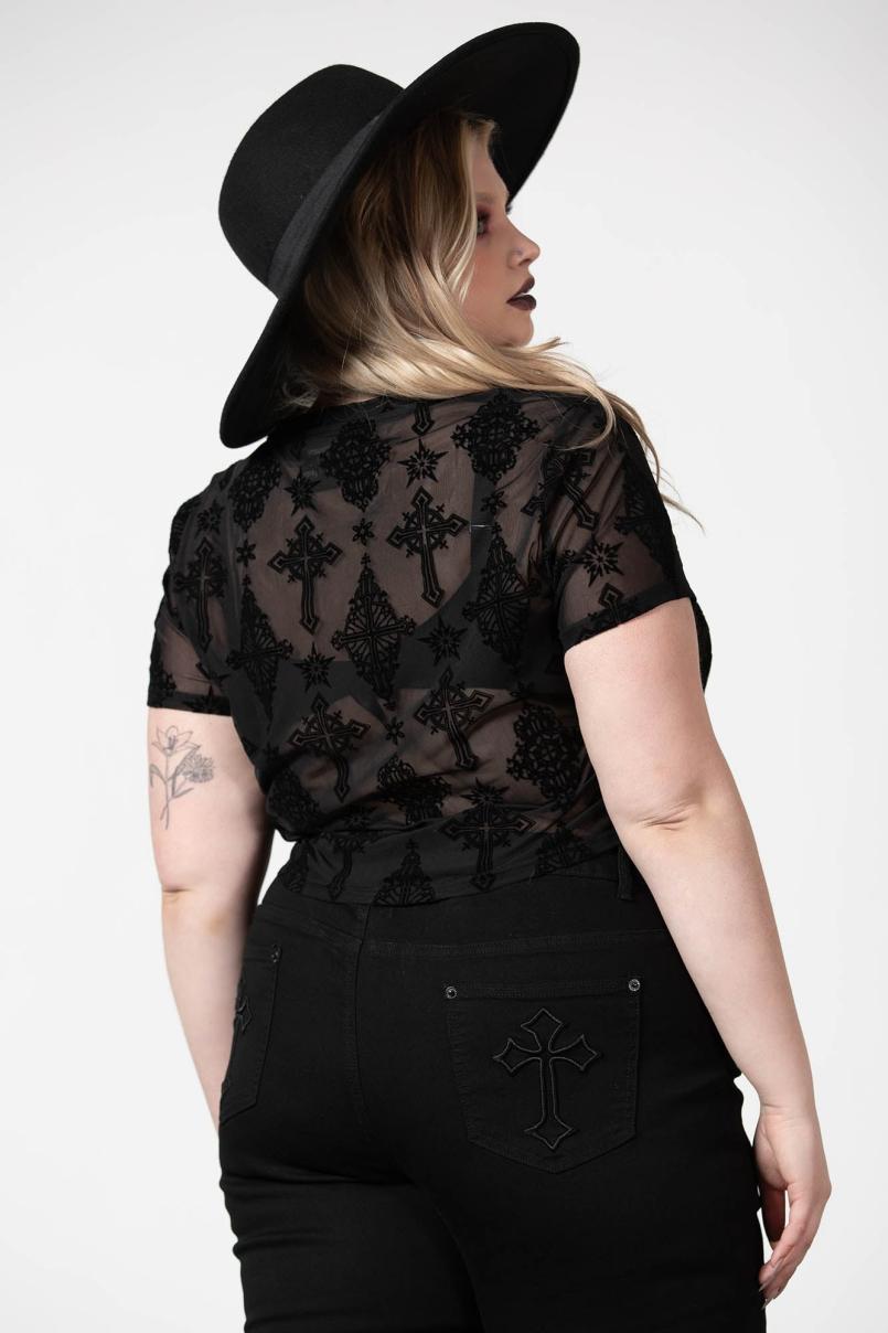 Women Crop | Killstar Petra Mesh Crop Top