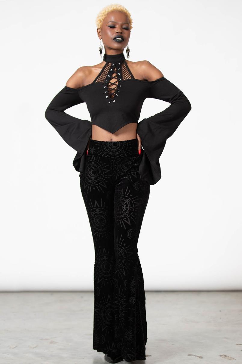 Women Flares | Killstar Evil Eye Burnout Bell Bottom