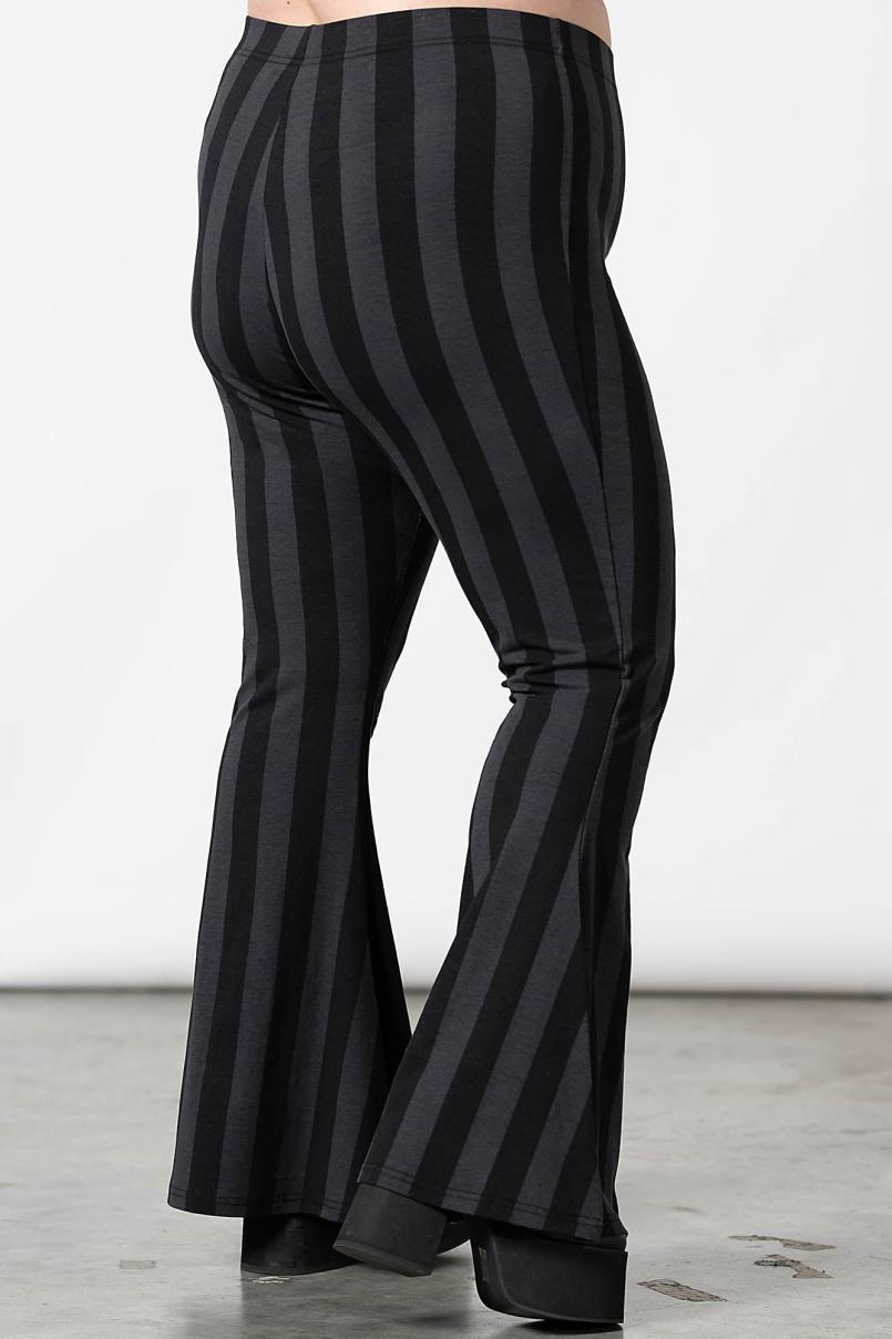 Women Flares | Killstar Inferno Room Flares [GREY STRIPE]