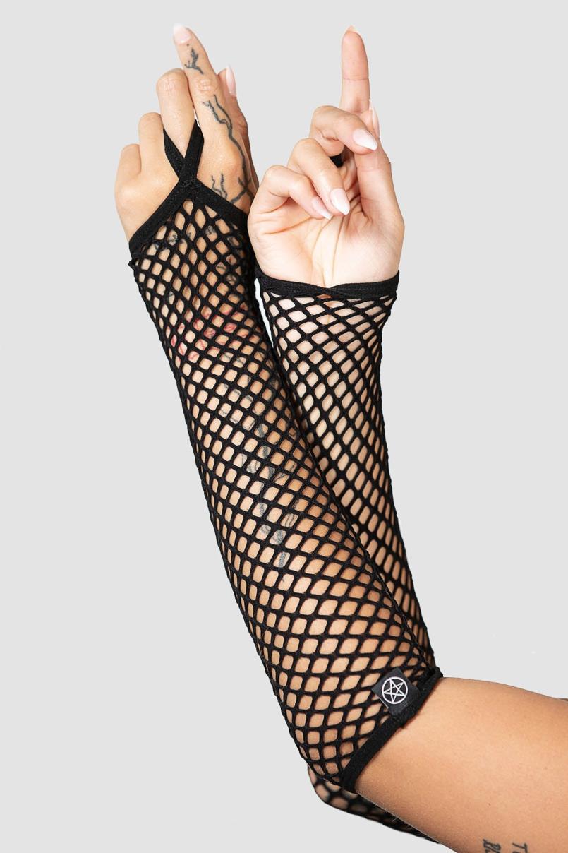 Women Gloves &amp; Scarves | Killstar Possess Me Fishnet Gloves [B]