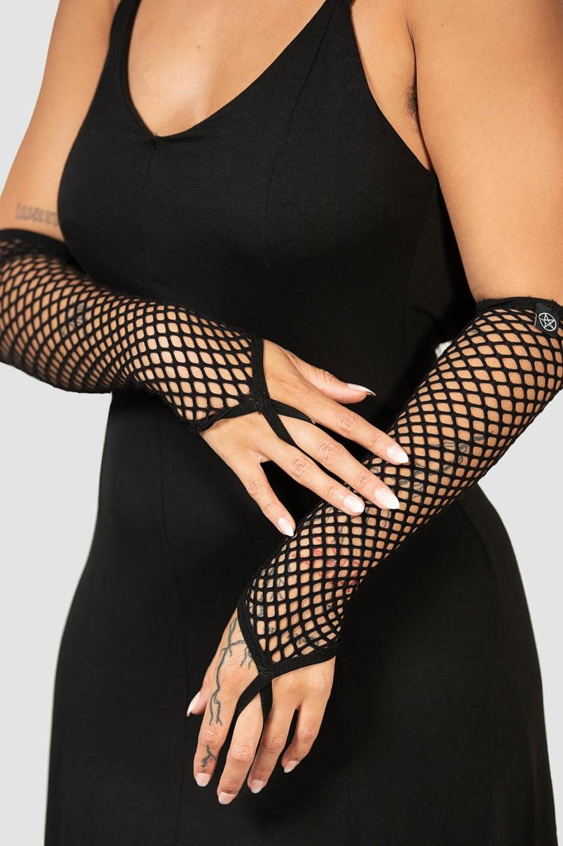 Women Gloves &amp; Scarves | Killstar Possess Me Fishnet Gloves [B]