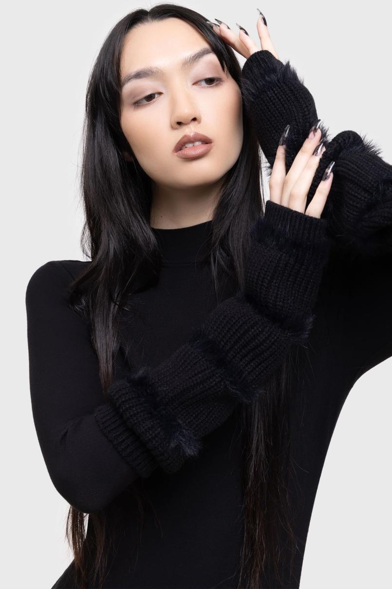 Women Gloves &amp; Scarves | Killstar Striped Night Arm Warmers