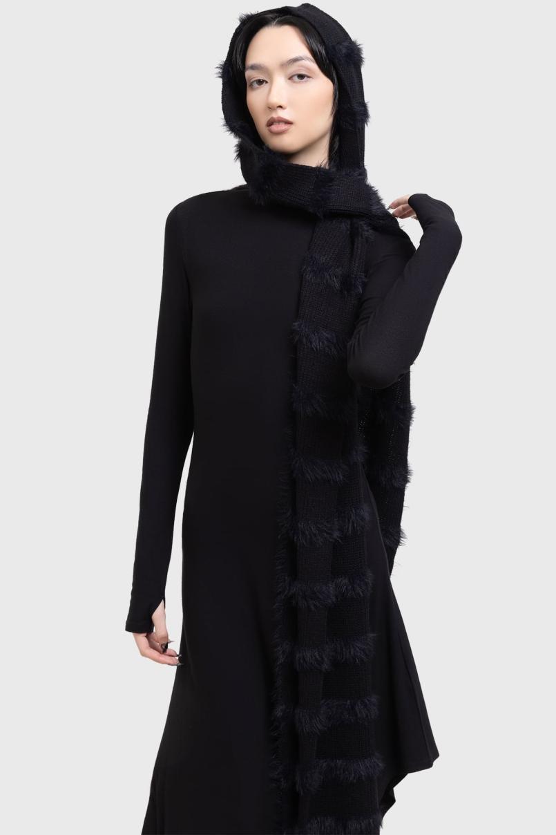 Women Gloves &amp; Scarves | Killstar Striped Night Hooded Scarf