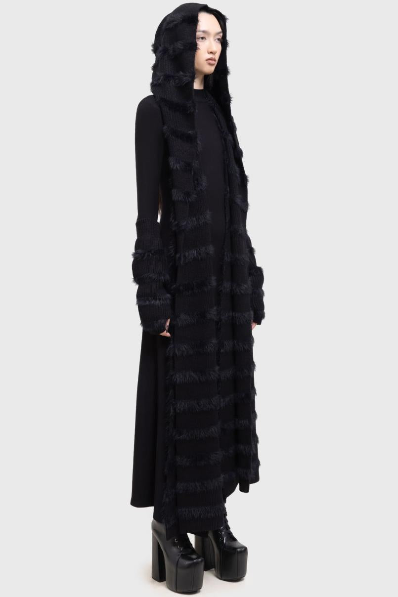 Women Gloves &amp; Scarves | Killstar Striped Night Hooded Scarf