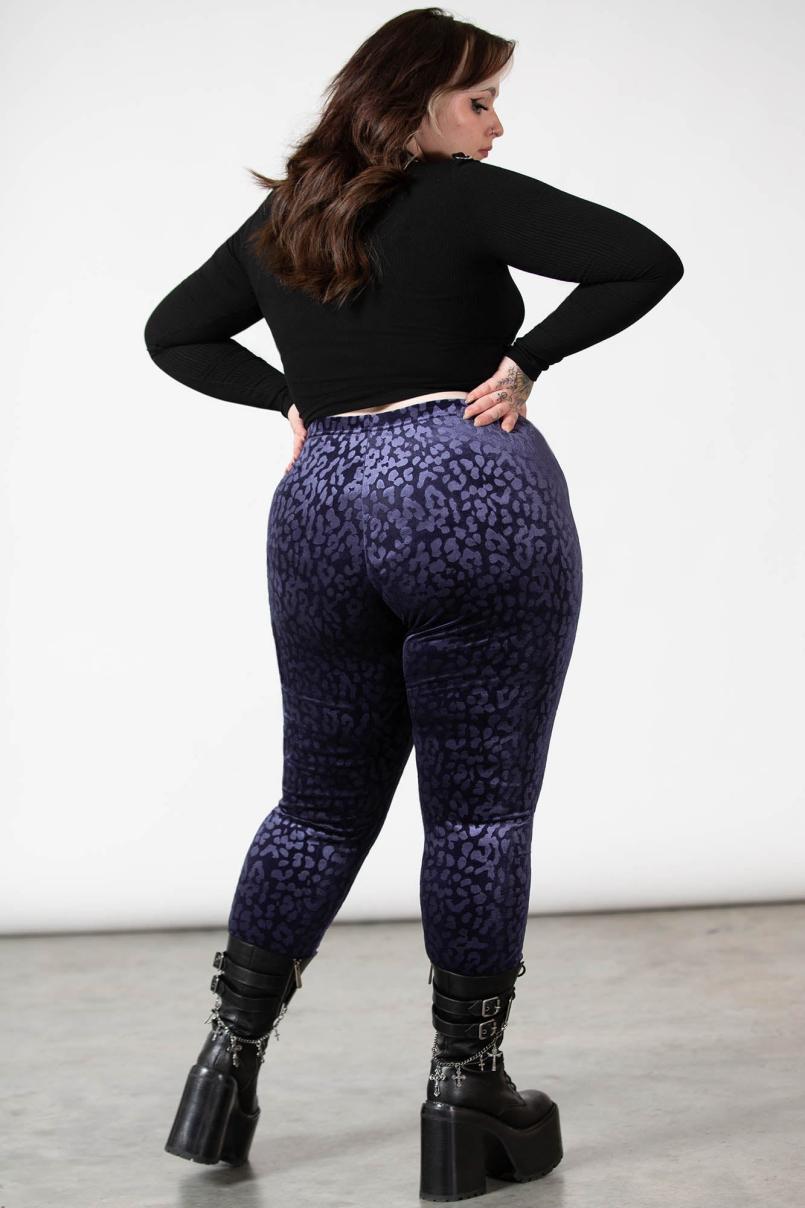 Women Going Out | Killstar Caturday Leggings [PLUM]
