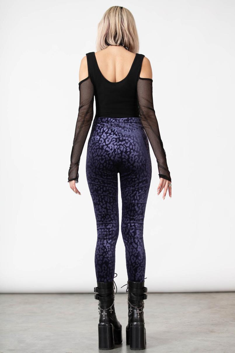 Women Going Out | Killstar Caturday Leggings [PLUM]