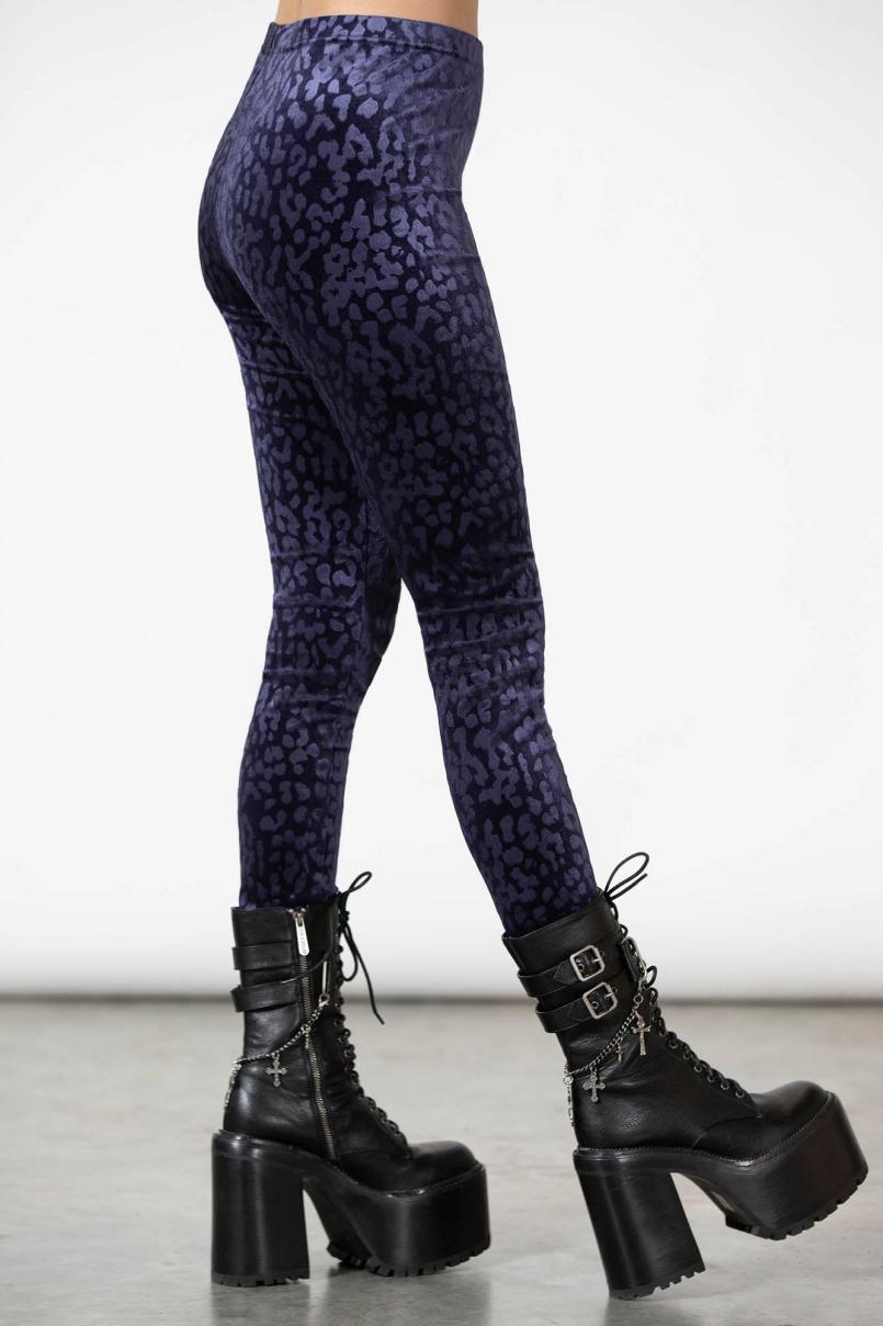 Women Going Out | Killstar Caturday Leggings [PLUM]