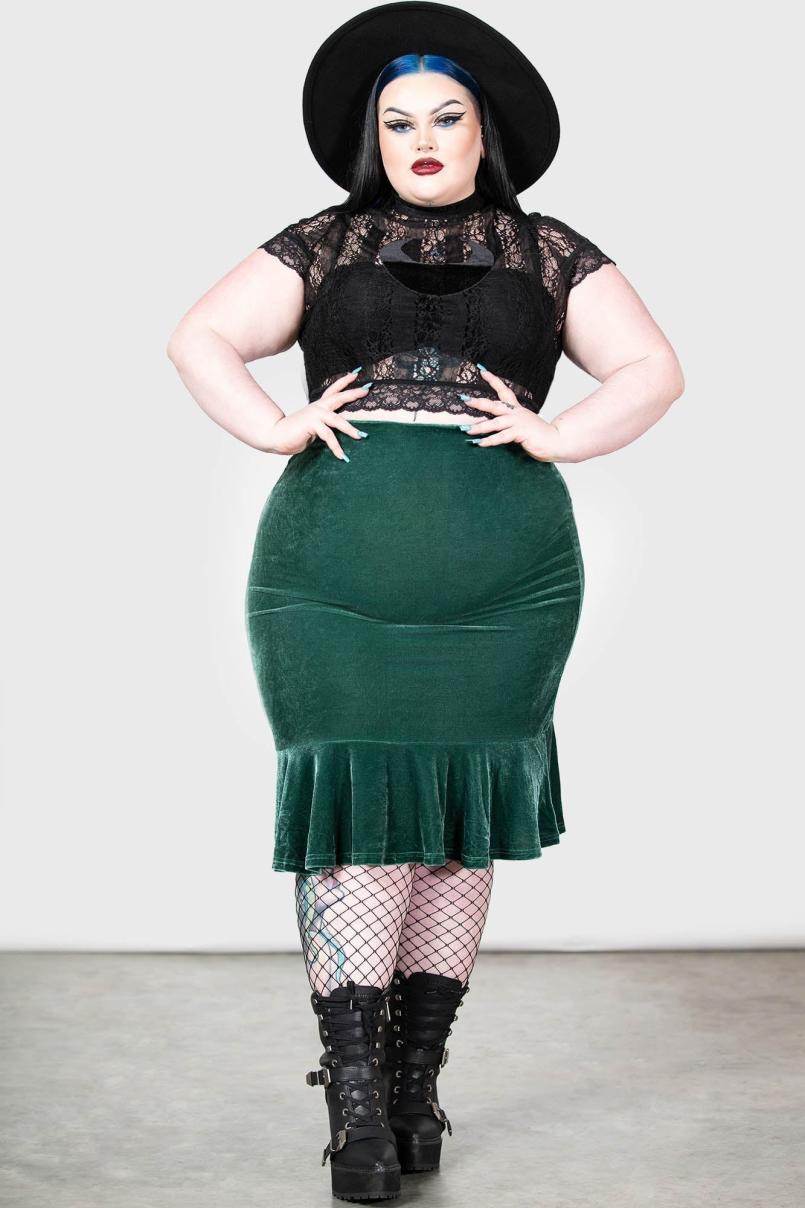 Women Going Out | Killstar Drusilla Midi Skirt [GREEN]