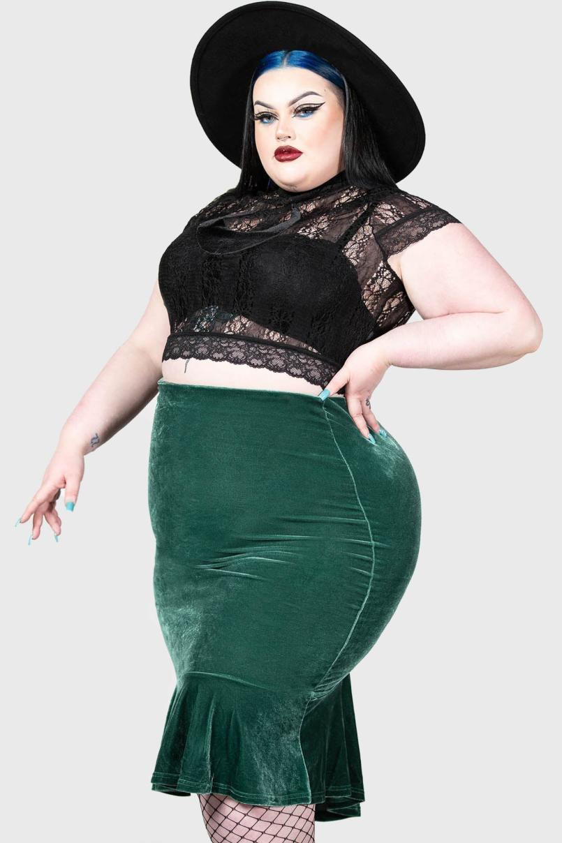 Women Going Out | Killstar Drusilla Midi Skirt [GREEN]