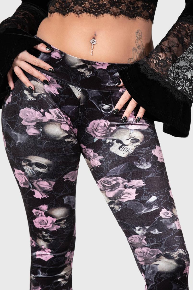 Women Going Out | Killstar Hematite Leggings [BLACK/PINK]