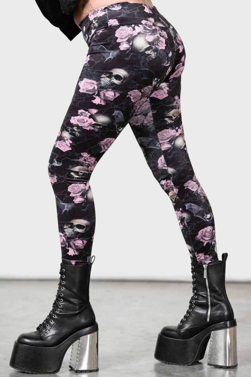 Women Going Out | Killstar Hematite Leggings [BLACK/PINK]