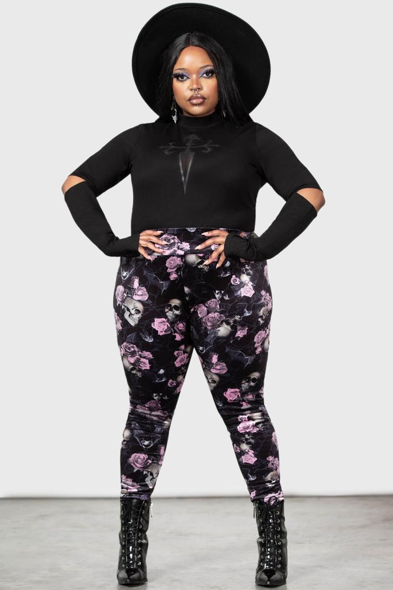 Women Going Out | Killstar Hematite Leggings [BLACK/PINK]