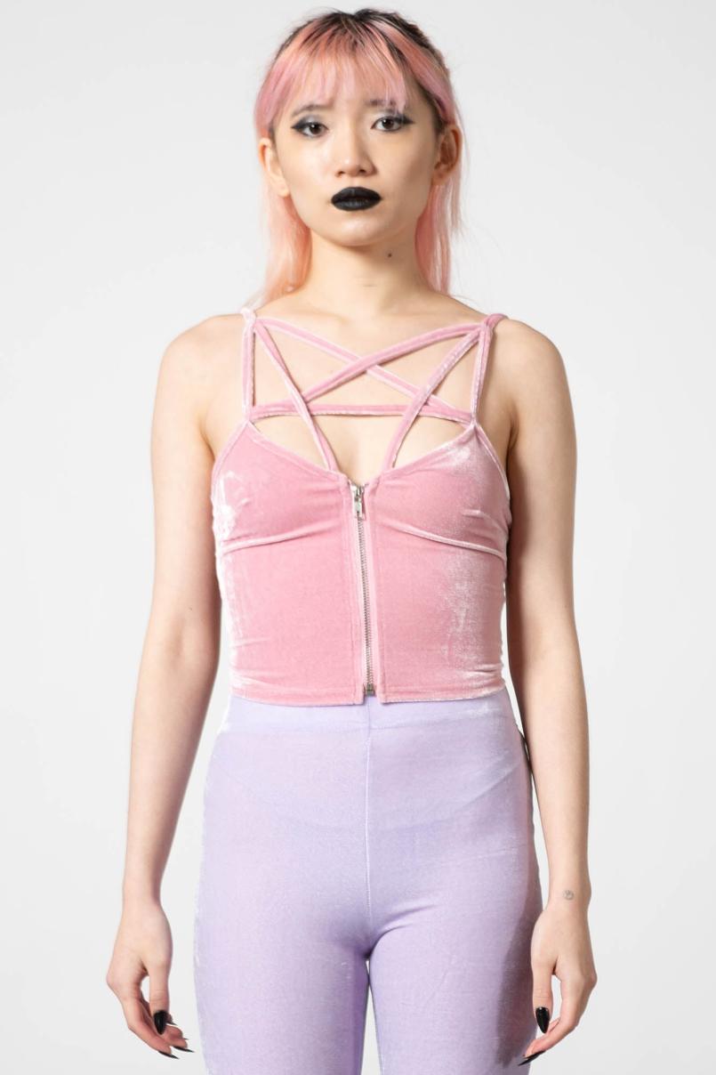 Women Going Out | Killstar Lost In Sin Zip Top [PASTEL PINK]