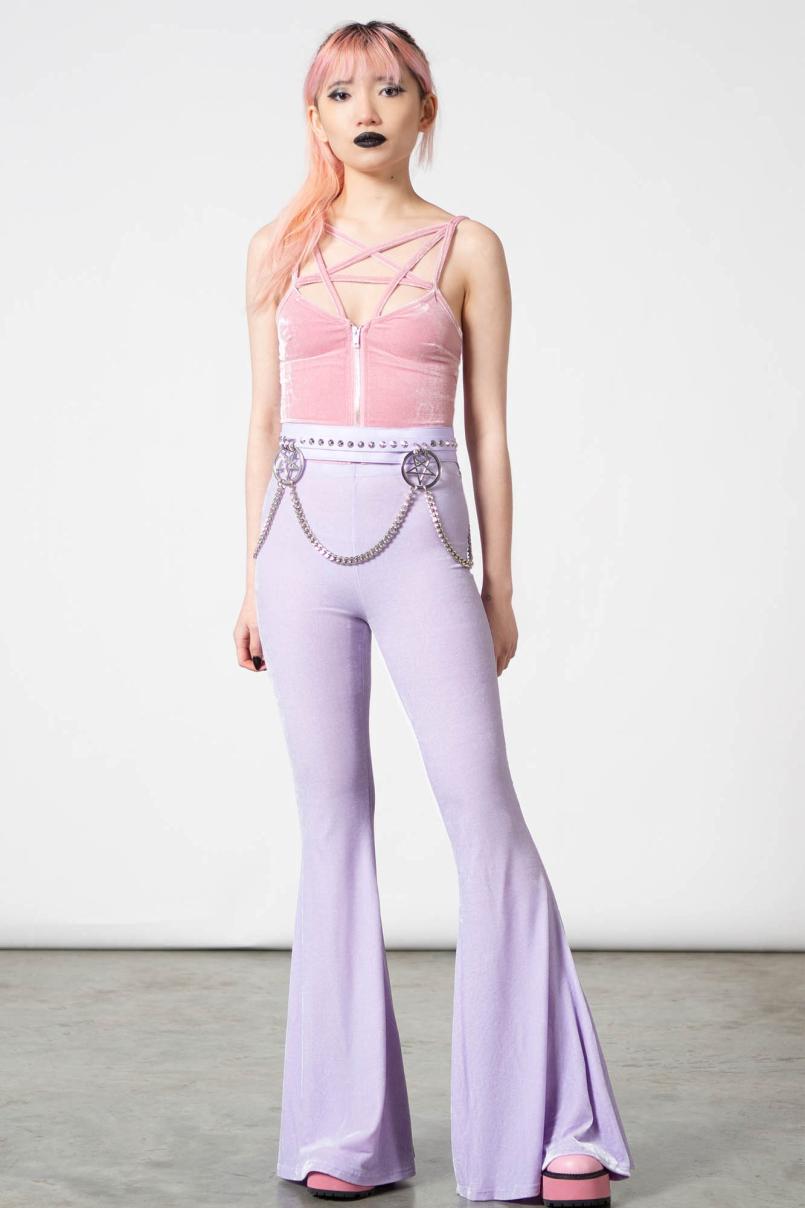 Women Going Out | Killstar Moondance Bell Bottoms [PASTEL LILAC]