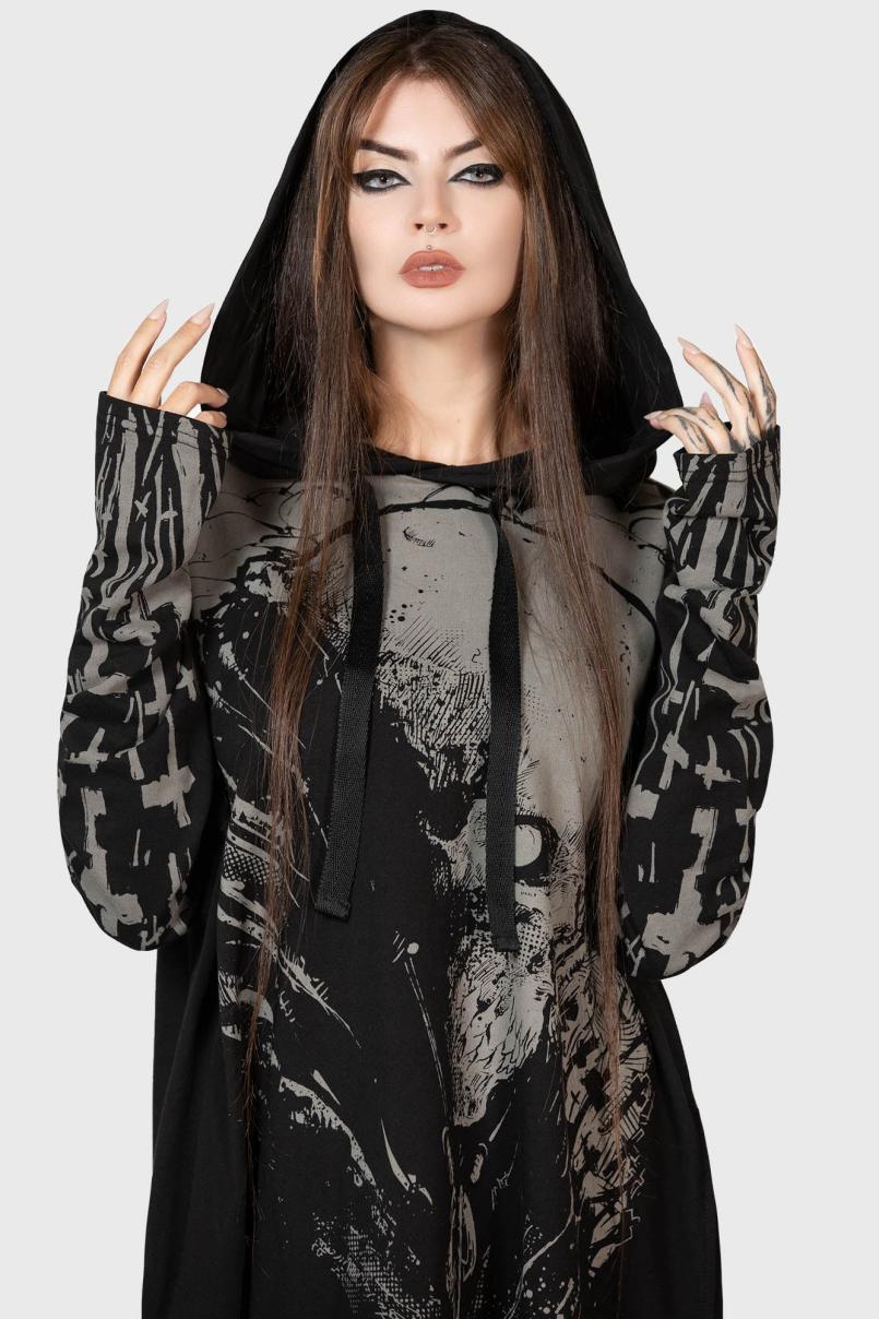 Women Hoodies | Killstar Cross The Bear Longline Hoodie