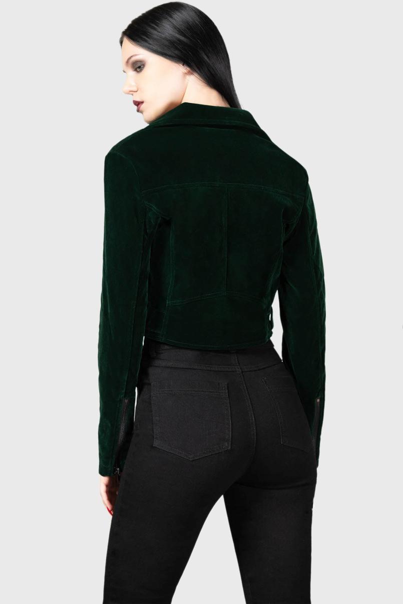 Women Jackets &amp; Coats | Killstar Emerald Goddess Biker Jacket