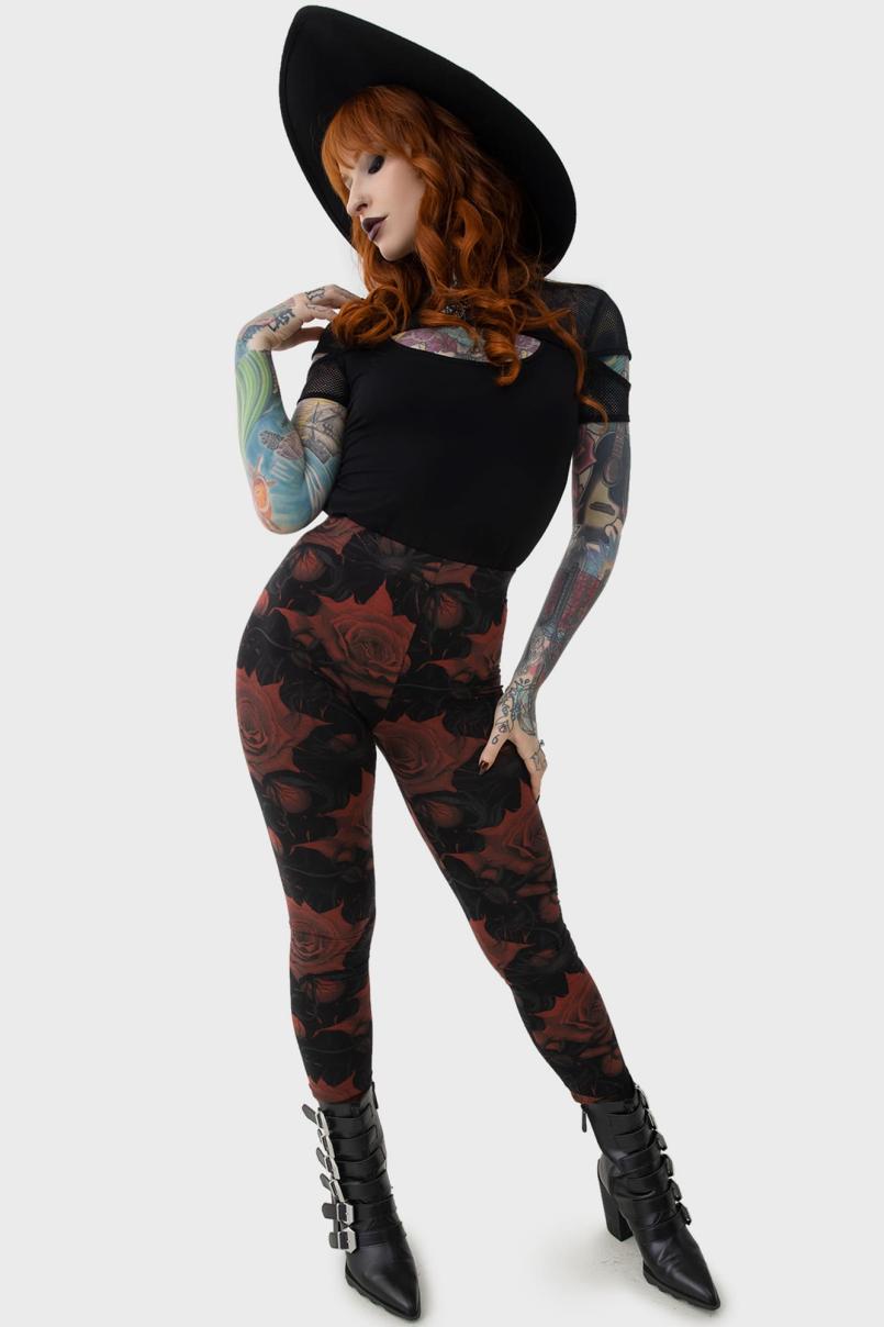 Women Leggings | Killstar Blood Rose Leggings