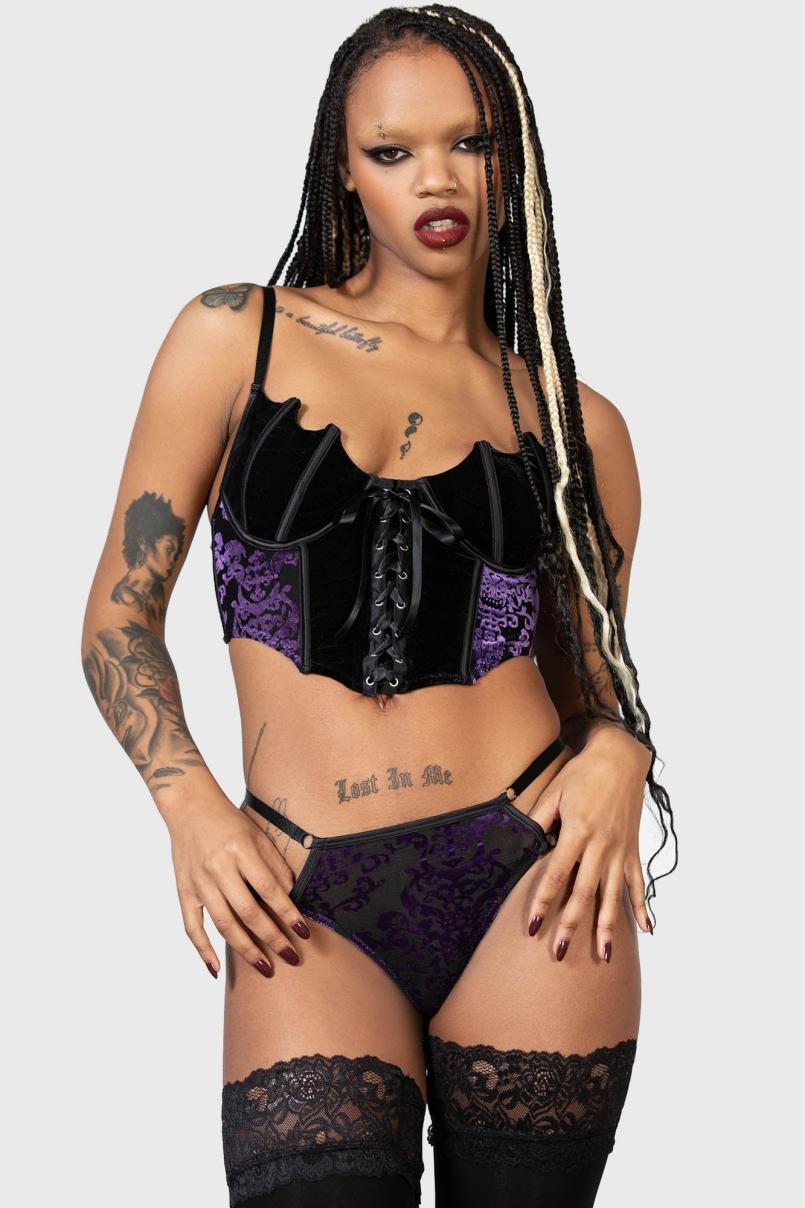 Women Lingerie | Killstar Fang Burnout Velvet Panty