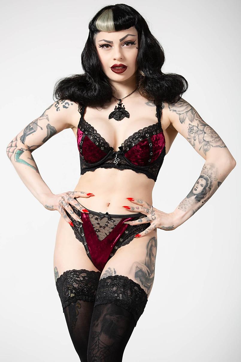 Women Lingerie | Killstar Sacred Spirits Velvet Bralet [BLOOD]