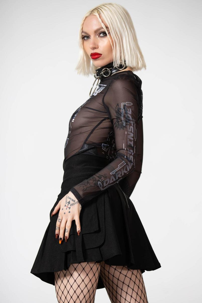 Women Long Sleeves | Killstar Darkness Inside Mesh Top