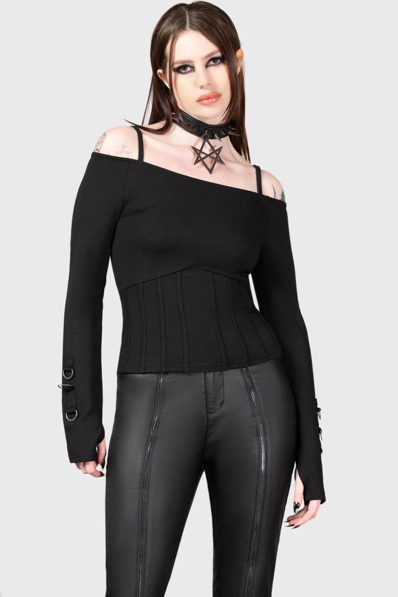 Women Long Sleeves | Killstar Desolate Cold Shoulder Top