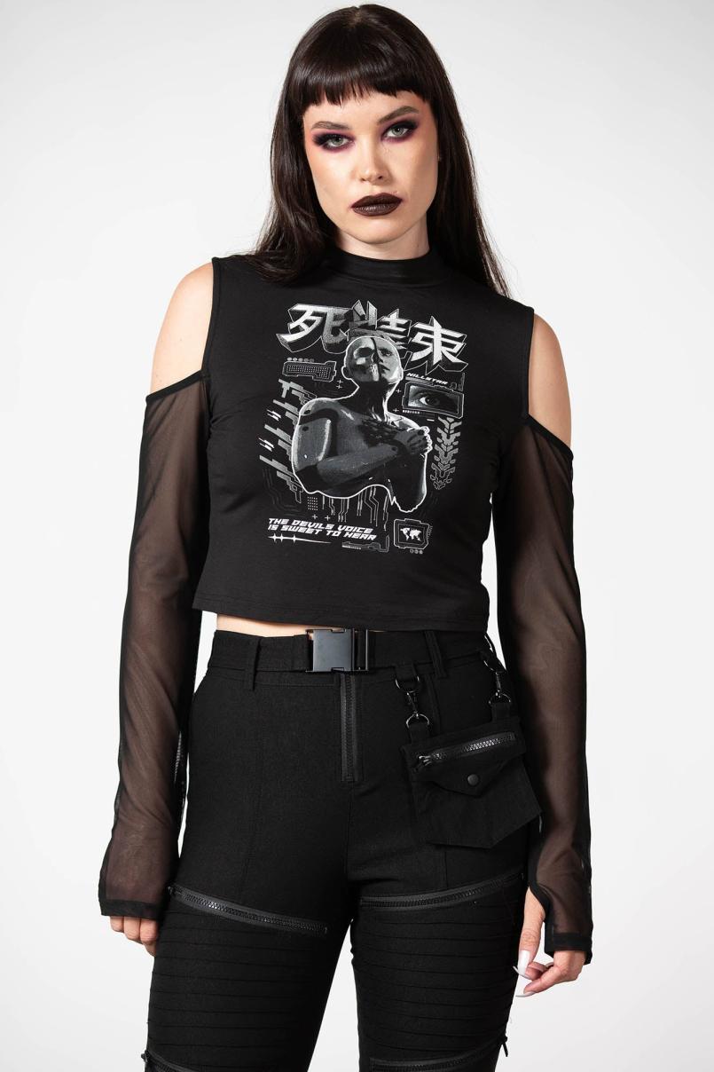 Women Long Sleeves | Killstar Devil's Voice Cold Shoulder Top