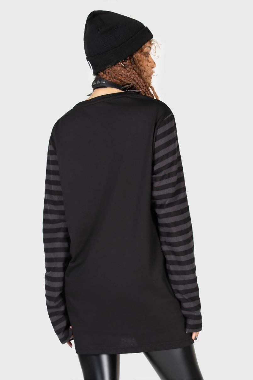 Women Long Sleeves | Killstar Purrrfect Pairing Stripe Sleeve Top