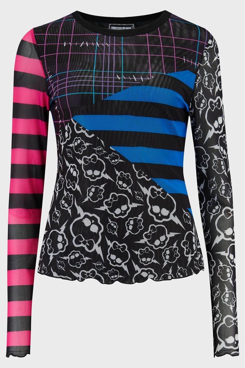 Women Long Sleeves | Killstar Scaring Up Some Fun Mesh Top