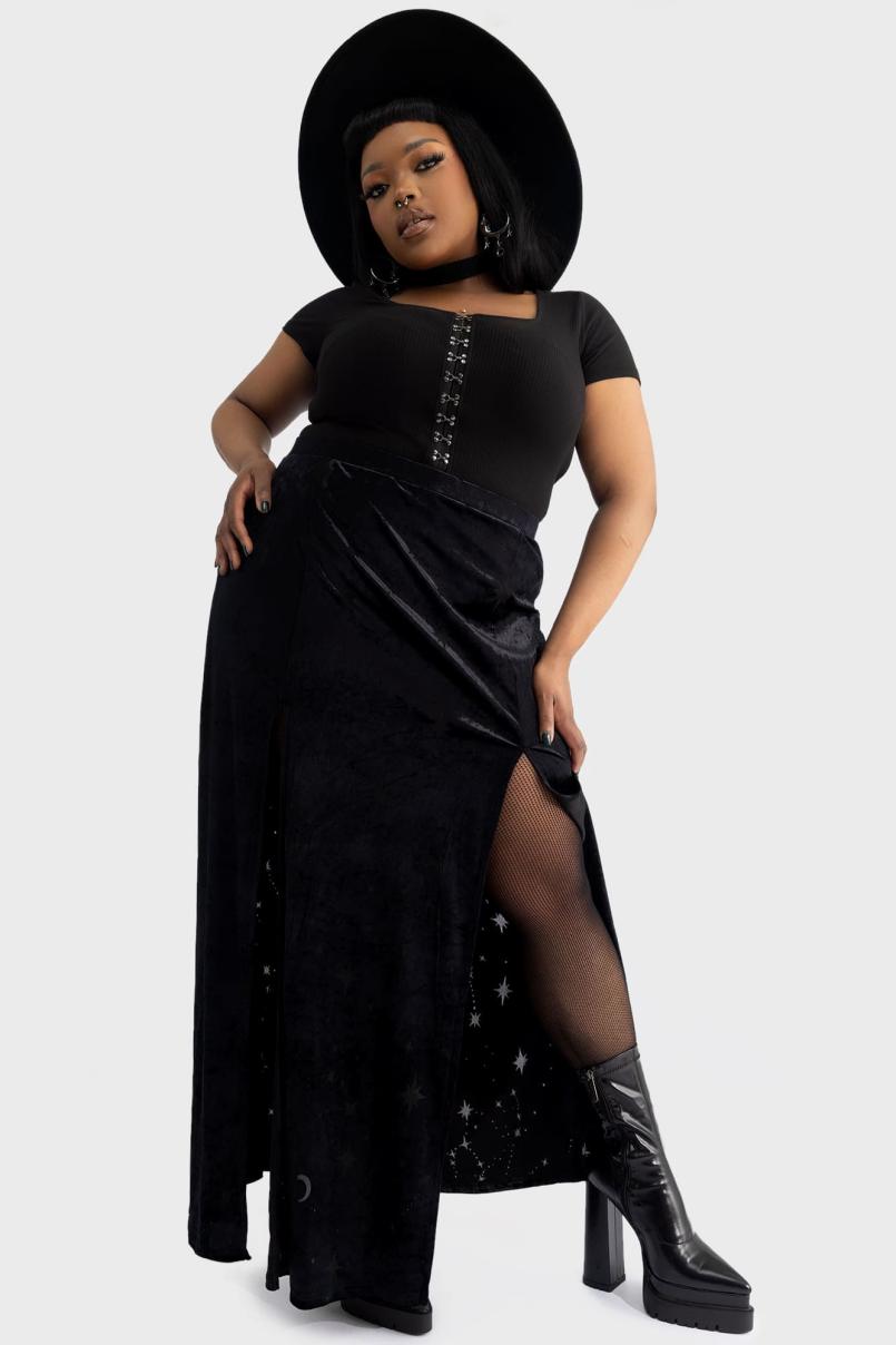 Women Maxi Skirts | Killstar Coma Star Maxi Skirt