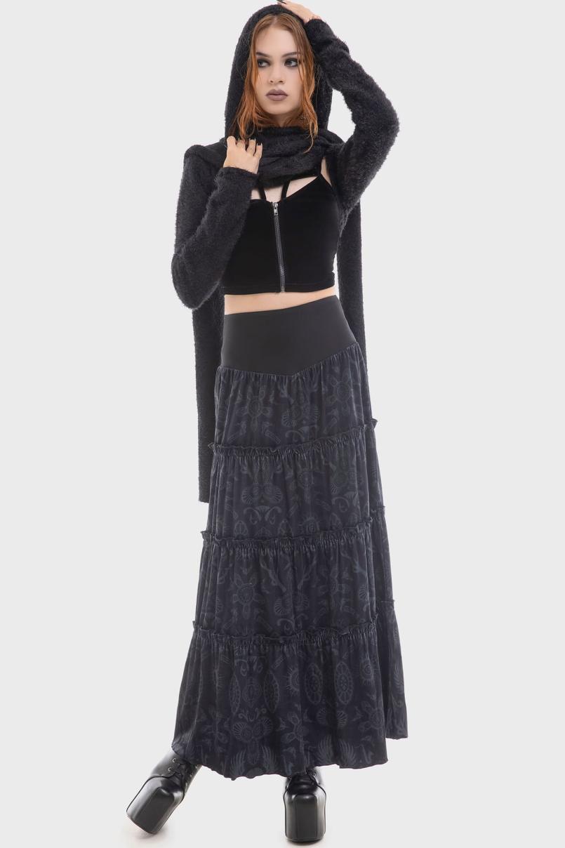 Women Maxi Skirts | Killstar Half Vamp Maxi Skirt