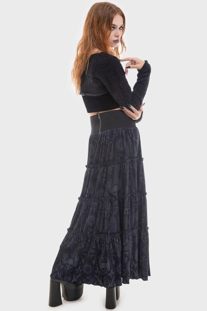 Women Maxi Skirts | Killstar Half Vamp Maxi Skirt