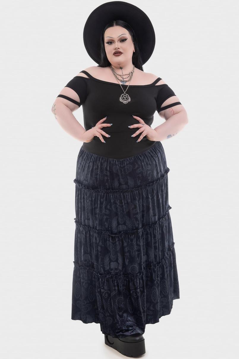 Women Maxi Skirts | Killstar Half Vamp Maxi Skirt