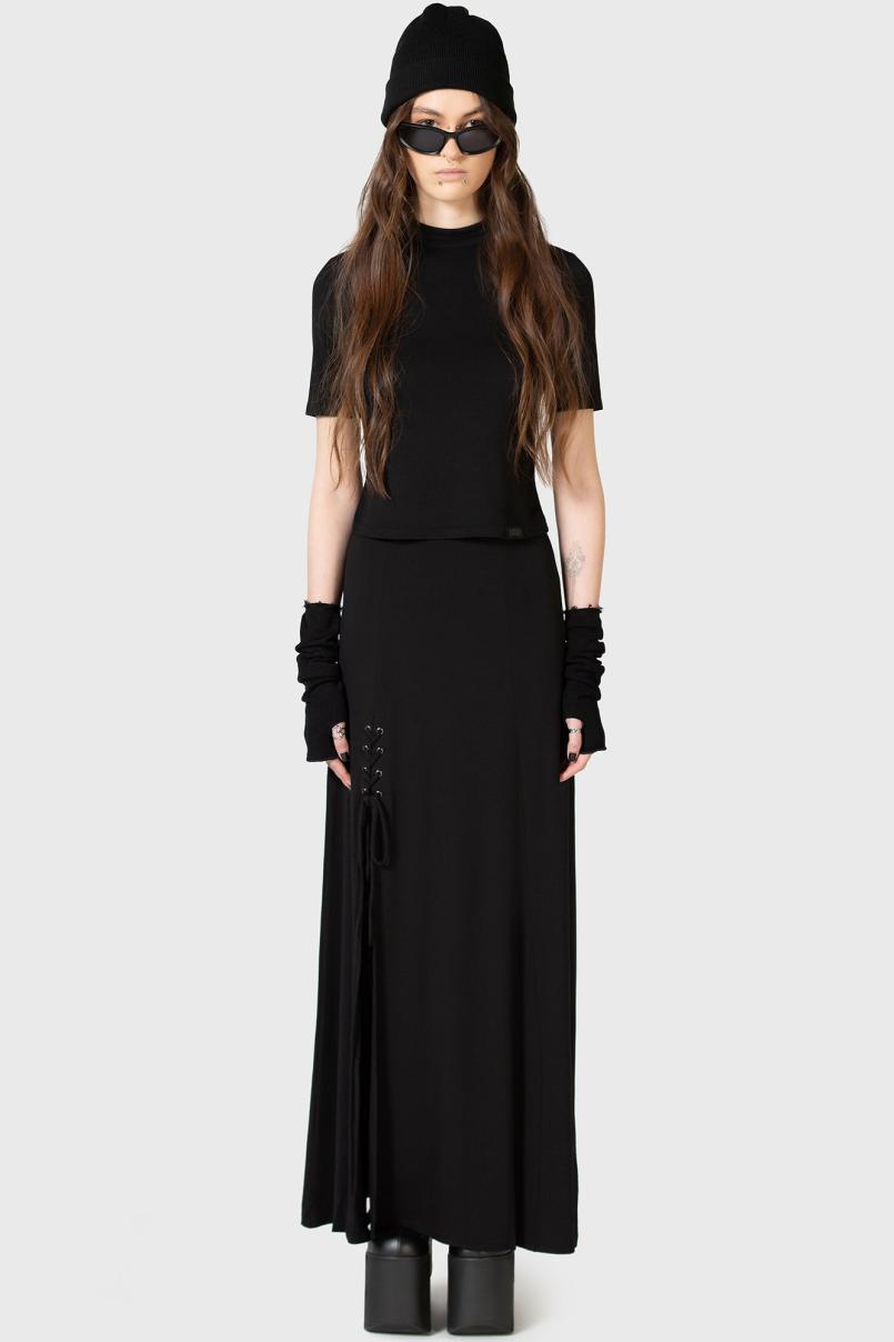 Women Maxi Skirts | Killstar Secretly Weep Maxi Skirt