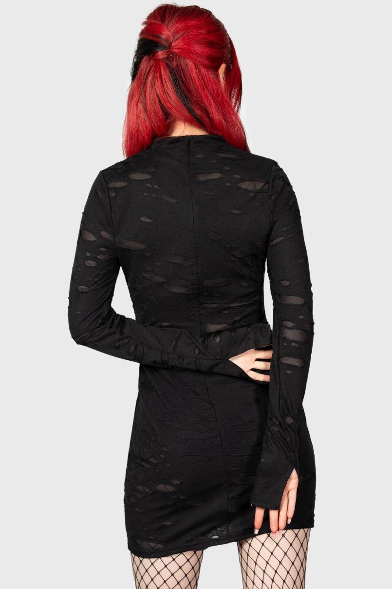 Women Mini | Killstar Sinners Glimmer Long Sleeve Dress