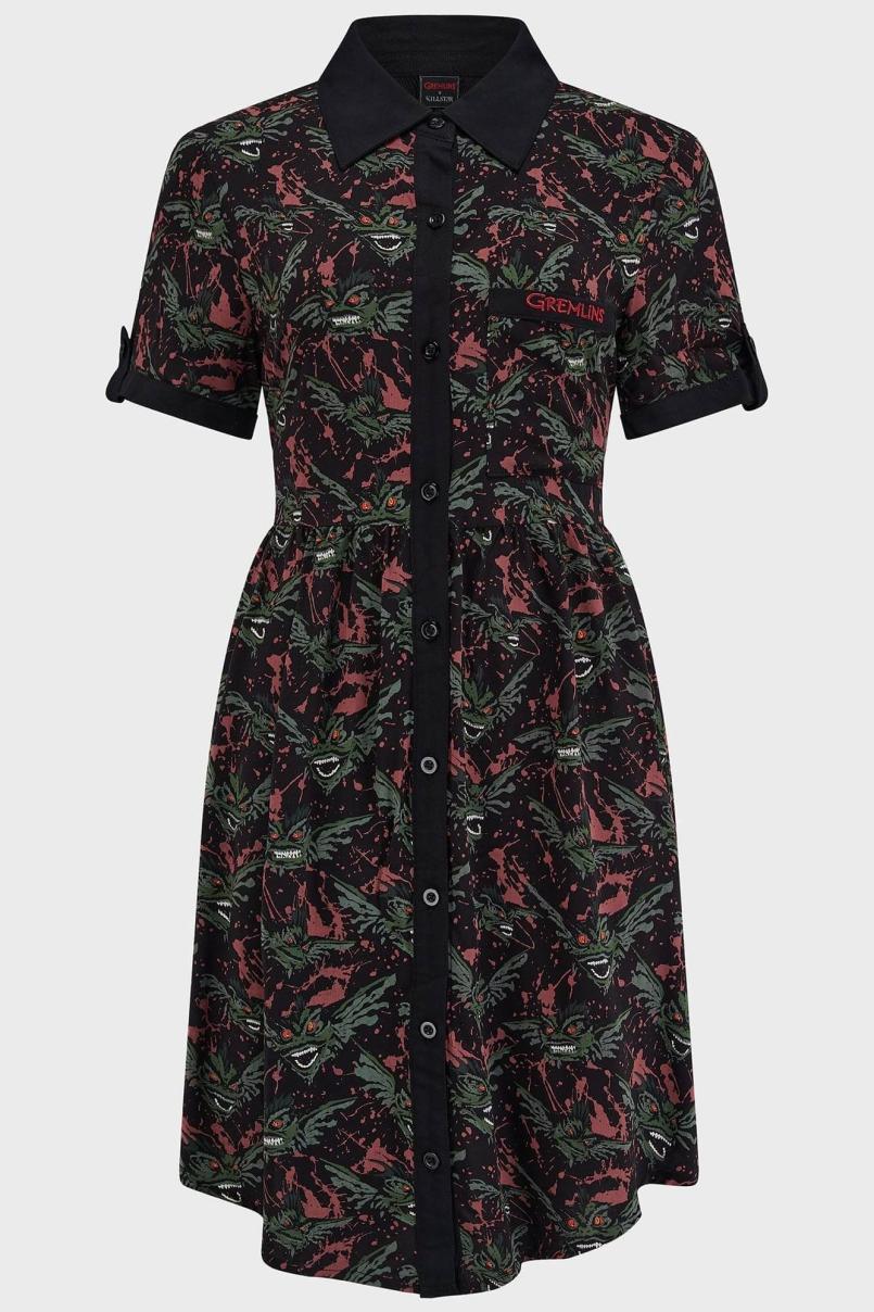 Women Mini | Killstar The Gremlins Are Coming Shirt Dress