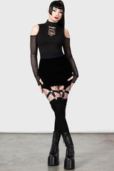Women Mini Skirts | Killstar Cassandra Velvet Mini Skirt [B]
