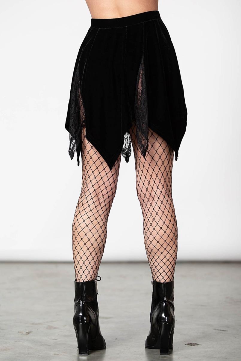 Women Mini Skirts | Killstar Lester Velvet Mini Skirt [B]