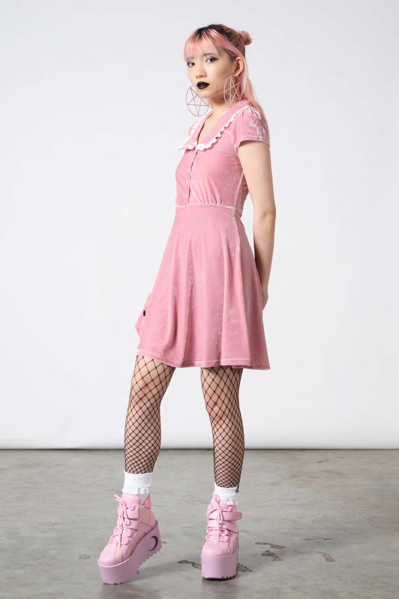 Women Party | Killstar Every Mourning Collar Dress [PASTEL PINK]