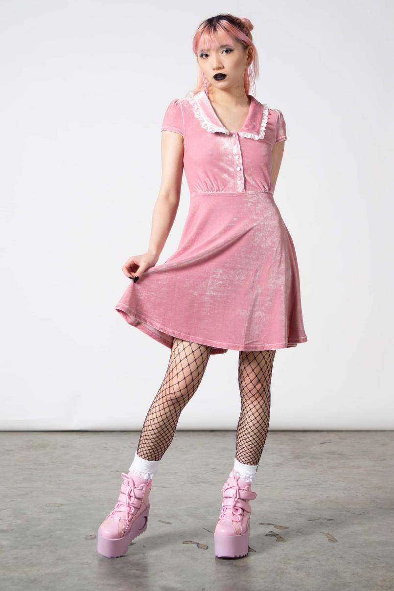 Women Party | Killstar Every Mourning Collar Dress [PASTEL PINK]