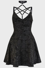 Women Party | Killstar Magica Skater Dress [BLACK LILY]