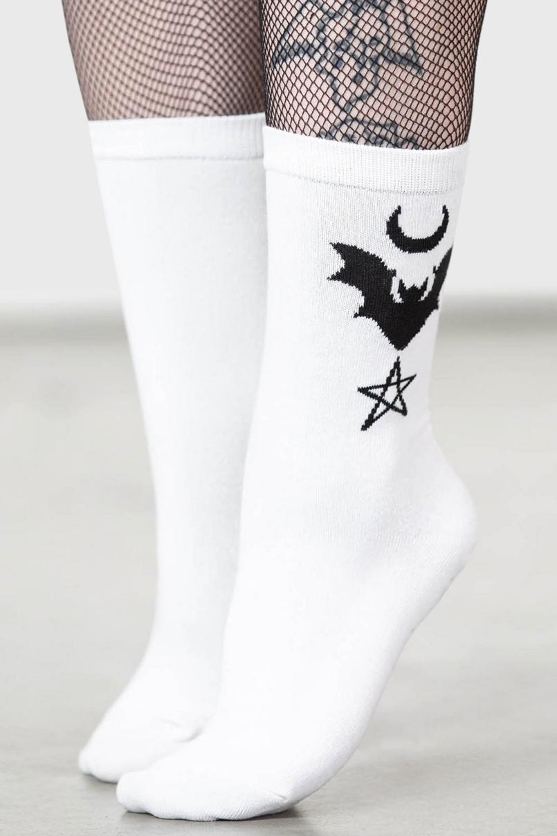 Women Socks &amp; Tights | Killstar Bat Magic Socks [WHITE]