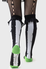 Women Socks &amp; Tights | Killstar Distressed Stripe Knee High Socks