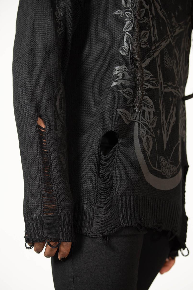 Women Sweaters | Killstar Hyperion Hooded Knit Sweater