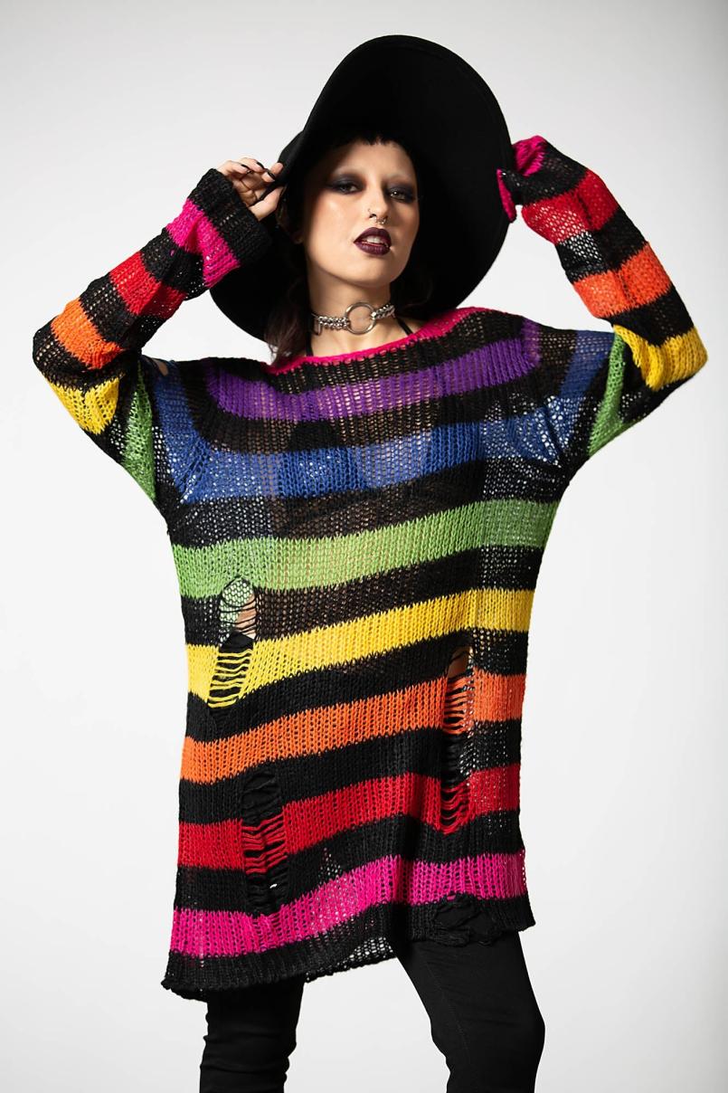 Women Sweaters | Killstar Over The Rainbow Knit Sweater