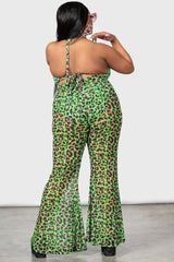 Women Swim | Killstar Emerald Sugar Mesh Flare Trousers